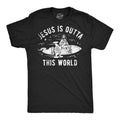 Mens Funny T Shirts Jesus Is Outta This World Sarcastic Easter Tee for Men Mens Funny T Shirts Cool Tees Soft Stylish...