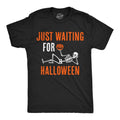 Mens Funny T Shirts Just Waiting For Halloween Sarcastic Graphic Novelty Tee For Men Mens Funny T Shirts Cool Tees Soft...