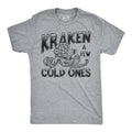 Mens Funny T Shirts Kraken A Few Cold Ones Ocean Giant Squid Drinking Tee For Men Mens Funny T Shirts Cool Tees Soft...