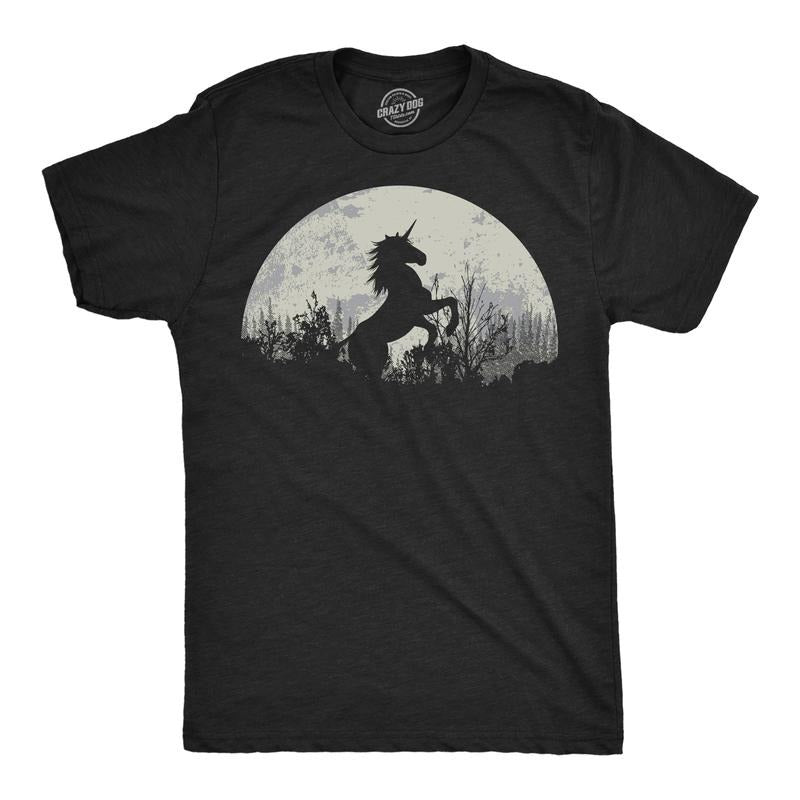 Mens Funny T Shirts Moon Unicorn Fantasy Graphic Tee For Men Mens Funny T Shirts Cool Tees Soft Stylish Casual Menswear...