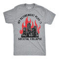 Mens Funny T Shirts My Retirement Plan Is Societal Collapse Sarcastic Graphic Novelty Tee For Men Mens Funny T Shirts...