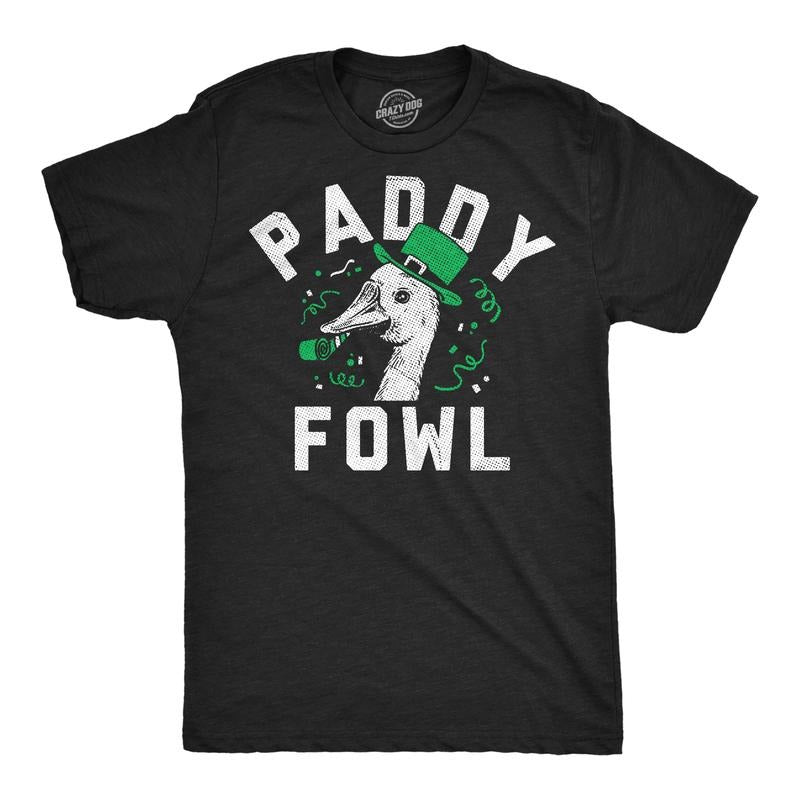 Mens Funny T Shirts Paddy Fowl Sarcastic St Patricks Day Novelty Goose Tee For Men Mens Funny T Shirts Cool Tees Soft...