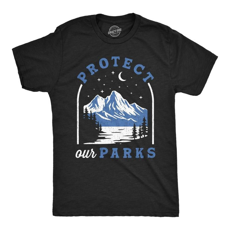 Mens Funny T Shirts Protect Our Parks Sarcastic Nature Graphic Novelty Tee For Men Mens Funny T Shirts Cool Tees Soft...