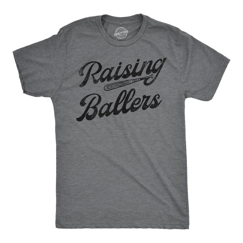 Funny Raising Ballers Sarcastic Baseball Funny Cool Soft Casual Menswear Dark Grey T-Shirts, Hoodie, Sweatshirt