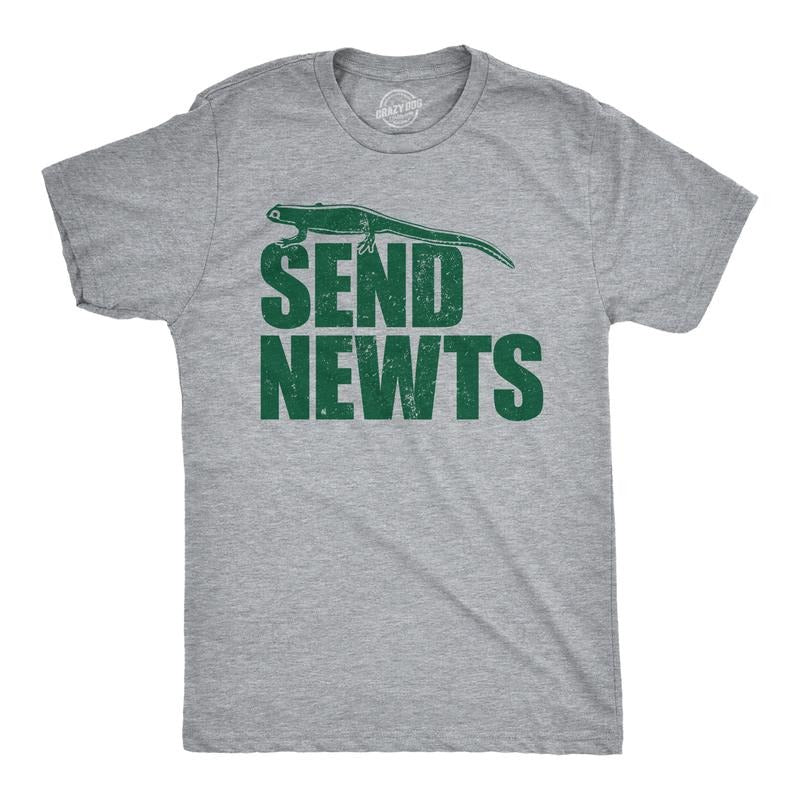 Mens Funny T Shirts Send Newts Sarcastic Graphic Novelty Tee For Men Mens Funny T Shirts Cool Tees Soft Stylish Casual...