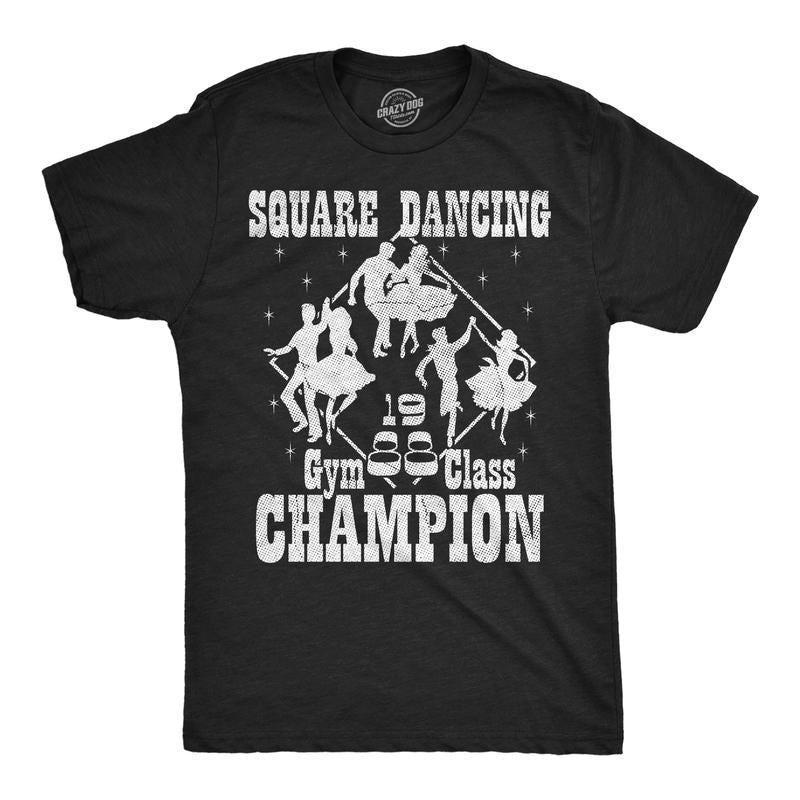 Mens Funny T Shirts Square Dance Champion Sarcastic Graphic Novelty Tee For Men Mens Funny T Shirts Cool Tees Soft...