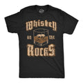 Mens Funny T Shirts Whiskey On The Rocks Sarcastic Drinking Graphic Novelty Tee For Men Mens Funny T Shirts Cool Tees...