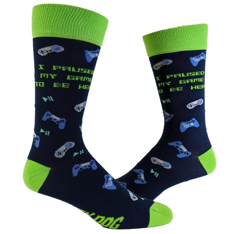 Mens Gamer Socks Funny Footware for Video Game Players Funny Graphic Socks Comfortable Fitted Spandex Cotton T-Shirts,...