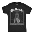 Mens Go Outside T Shirt Funny Alien UFO Nature Outdoors Lovers Joke Tee for Guys Mens Funny T Shirts Cool Tees Soft...