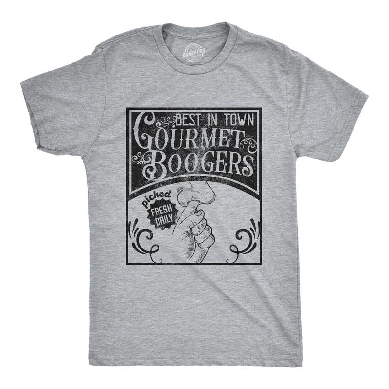 Gourmet Boogers Funny Nose Picking Joke Guys Funny Cool Soft Casual Menswear Funny Sarcastic Novelty Light Grey T-Shirts, Hoodie, Sweatshirt