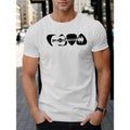 Mens Guitar Music Print T-shirt - Relaxed Fit, Short Sleeves, Unique Design