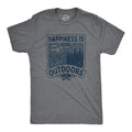 Mens Hapiness Is Being Outdoors T Shirt Funny Cool Nature Hiking Camping Lovers Tee For Guys Mens Funny T Shirts Cool...