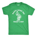 Mens Happy Saint Pat Thiccs Day T Shirt Funny St Patricks Day Parade Butt Graphic Tee Guys Mens Funny T Shirts Cool Tees...