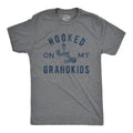 Hooked My Grandkids Funny Fishing Grandpa Novelty Funny Cool Soft Casual Menswear Dad Joke Funny Grandpa Short Sleeve Novelty Dark Grey T-Shirts, Hoodie, Sweatshirt
