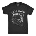 Mens I Am Snow Bored T Shirt Funny Skeleton Snowboarding Boredom Joke Tee For Guys Mens Funny T Shirts Cool Tees Soft...