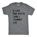 Mens I Like Big Putts and I Cannot Lie T Shirt Funny Golf Sports Graphic Novelty Tee Mens Funny T Shirts Cool Tees Soft...