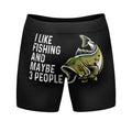 Mens I Like Fishing and Maybe 3 People Boxer Briefs Funny Gift Novelty Underwear Funny Graphic Boxers Dad Joke  Funny...