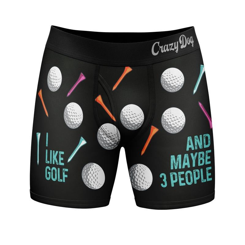 I Like Golf Maybe 3 People Boxers Funny Sarcastic Golfing Ball Underwear Guys Funny Boxers Sarcastic Funny Golf Novelty Boxer Briefs Black T-Shirts, Hoodie, Sweatshirt