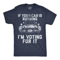 Mens If Your Car Is Running Im Voting For It Funny T Shirts Car Graphic Tee Mens Funny T Shirts Cool Tees Soft Stylish...