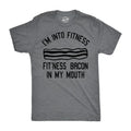 Mens Im Into Fitness Fitness Bacon In My Mouth T shirt Funny Breakfast Lover Tee Mens Funny T Shirts Cool Tees Soft...