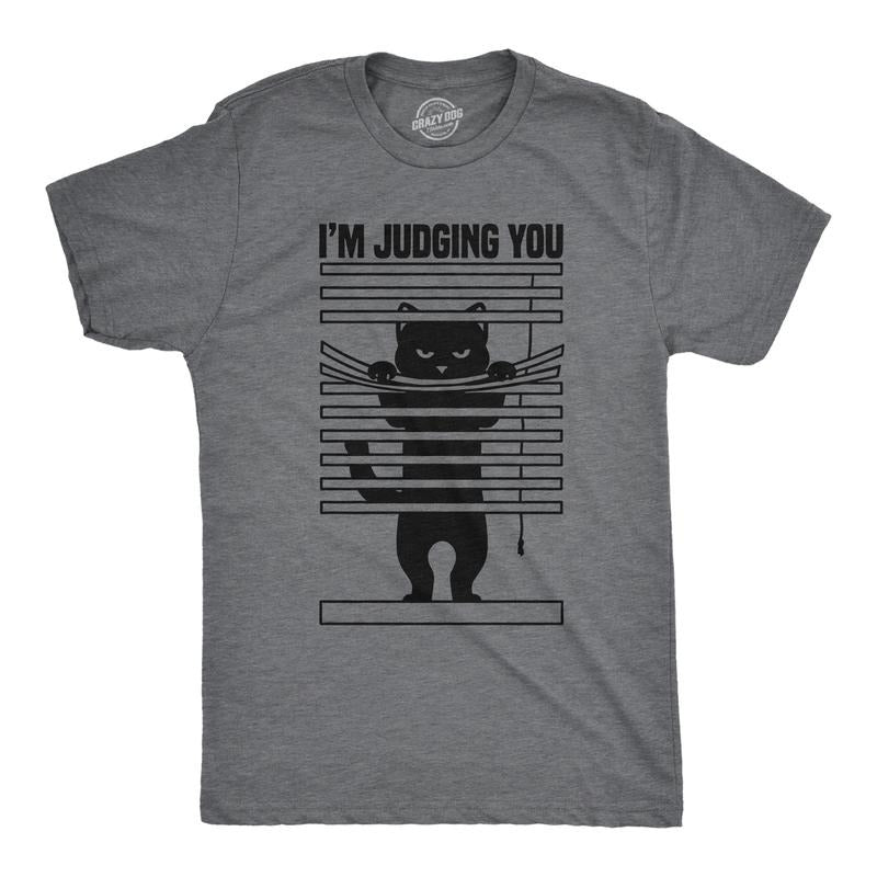 Im Judging You Funny Sarcastic Kitten Funny Cool Soft Casual Menswear Sarcastic Funny Cat Short Sleeve Novelty Dark Grey T-Shirts, Hoodie, Sweatshirt