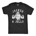 Mens Jacked and Jolly T Shirt Funny Xmas Buff Ripped Santa Claus Exercise Tee for Guys Mens Funny T Shirts Cool Tees Soft...