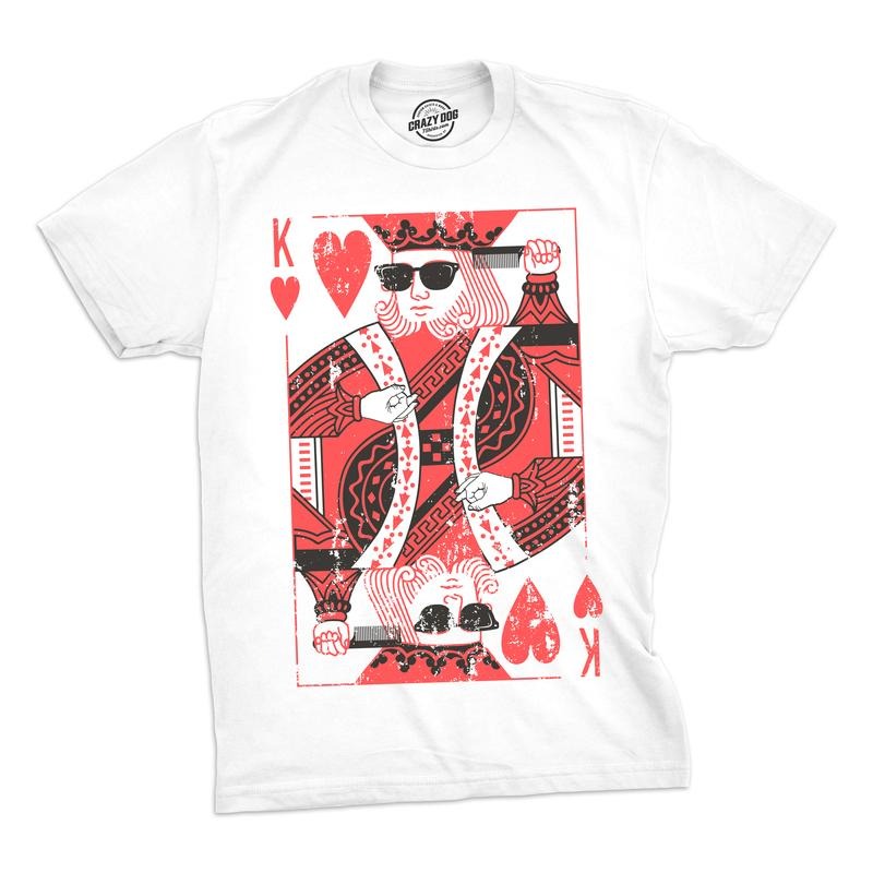 Mens King Of Hearts T shirt Cool Vintage Graphic Novelty Retro Tee for Guys Mens Funny T Shirts Cool Tees Soft Stylish...