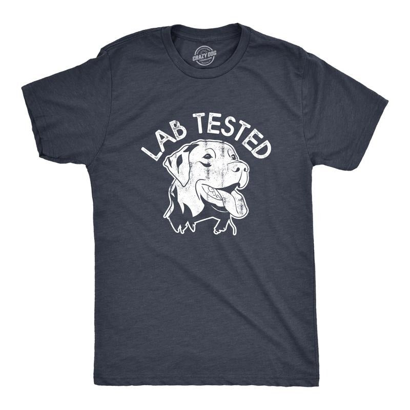 Lab Tested Funny Pet Puppy Labrador Retriever Joke Guys Funny Cool Soft Casual Menswear Sarcastic Funny Dog Short Sleeve Novelty Navy LAB T-Shirts, Hoodie, Sweatshirt