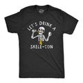 Lets Drink Skele Ton Funny Halloween Party Skeleton Drinking Guys Funny Cool Soft Casual Menswear Halloween Funny Drinking Black T-Shirts, Hoodie, Sweatshirt