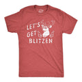 Mens Lets Get Blitzen T Shirt Funny Xmas Partying Drinking Santas Reindeer Tee For Guys Mens Funny T Shirts Cool Tees...