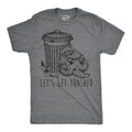 Mens Lets Get Trashed T Shirt Funny Racoon Garbage Can Drinking Tee for Guys Mens Funny T Shirts Cool Tees Soft Stylish...