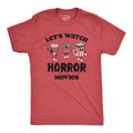 Mens Lets Watch Horror Movies T Shirt Funny Spooky Scary Film Lovers Tee For Guys Mens Funny T Shirts Cool Tees Soft...