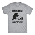 Mens Marriage Like Chaining Yourself To A Bear And Kicking It T Shirt Funny Relationship Tee Mens Funny T Shirts Cool...