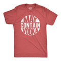 Mens May Contain Vodka T Shirt Funny Liquor Drinking Party Graphic Tee Mens Funny T Shirts Cool Tees Soft Stylish Casual...