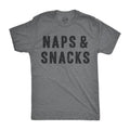 Mens Naps and Snacks T shirt Funny Sarcastic Saying Novelty Top Hilarious Quote Mens Funny T Shirts Cool Tees Soft...