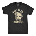Mens Night Of The Living Bread T Shirt Funny Halloween Zombie Carbs Graphic Tee Mens Funny T Shirts Cool Tees Soft...