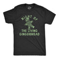 Mens Night Of The Living Gingerbread T Shirt Funny Spooky Dead Xmas Cookie Tee For Guys Mens Funny T Shirts Cool Tees...