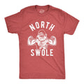 Mens North Swole T Shirt Funny Workout Santa Christmas Graphic Novelty Fitness Tee Mens Funny T Shirts Cool Tees Soft...
