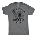 Not Sleeping Just Resting My Eyes Funny Sarcastic Jesus Joke Funny Cool Soft Casual Menswear Easter Funny Sarcastic Short Sleeve Novelty Light Grey T-Shirts, Hoodie, Sweatshirt