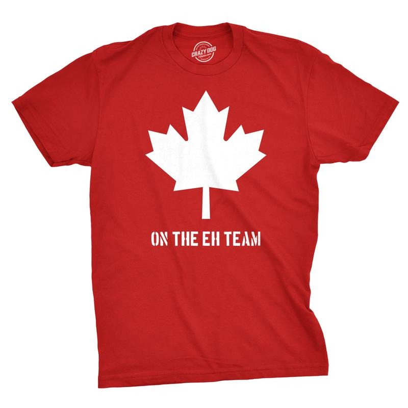 Mens On The Eh Team Canada T Shirt Funny Novelty Sarcasm Canadian Gift Cool Mens Funny T Shirts Cool Tees Soft Stylish...