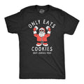 Mens Only Eats Cookies But Judges You T Shirt Funny Xmas Santa Cookie Lovers Tee For Guys Mens Funny T Shirts Cool Tees...