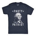 Mens Party Like A Patriot T Shirt Funny 4th Of July George Washington Graphic Tee Mens Funny T Shirts Cool Tees Soft...