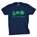 Mens Peace Love Shenanigans T Shirt Funny Novelty Saint Patricks Day Tee Mens Funny T Shirts Cool Tees Soft Stylish...