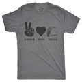 Mens Peace Love Tacos T shirt Funny Graphic Tee Sarcastic Top for Guys Crazy Mens Funny T Shirts Cool Tees Soft Stylish...