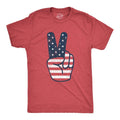 Mens Peace Sign American Flag T Shirt 4th Of July USA Patriotic Party Graphic Tee Mens Funny T Shirts Cool Tees Soft...