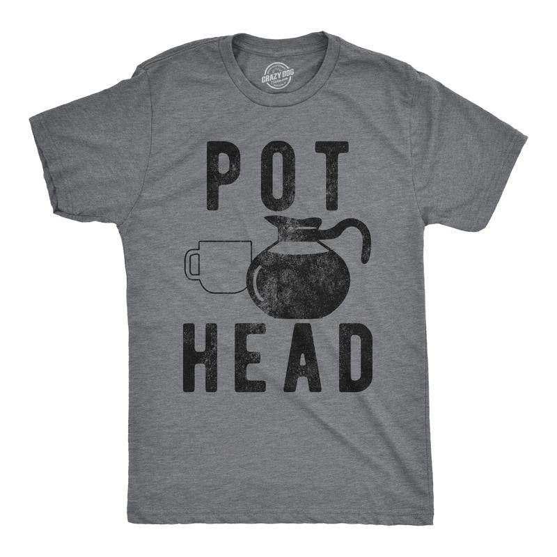 Mens Pot Head T Shirt Funny Coffee Tee for Guys Caffeine Sarcastic  Tee Mens Funny T Shirts Cool Tees Soft Stylish Casual...