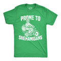 Mens Prone To Shenanigans T shirt Funny St Patricks Day Green Irish Parade Tee Mens Funny T Shirts Cool Tees Soft Stylish...