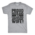 Mens Proud Husband of a Freaking Awesome Wife Funny Married T shirt Mens Funny T Shirts Cool Tees Soft Stylish Casual...