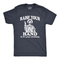 Mens Raise Your Hand If It's Your Birthday T Shirt Funny Jesus Christmas Graphic Tee Mens Funny T Shirts Cool Tees Soft...