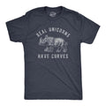 Mens Real Unicorns Have Curves T Shirt Funny Rhino Sarcastic Novelty Tee Mens Funny T Shirts Cool Tees Soft Stylish...